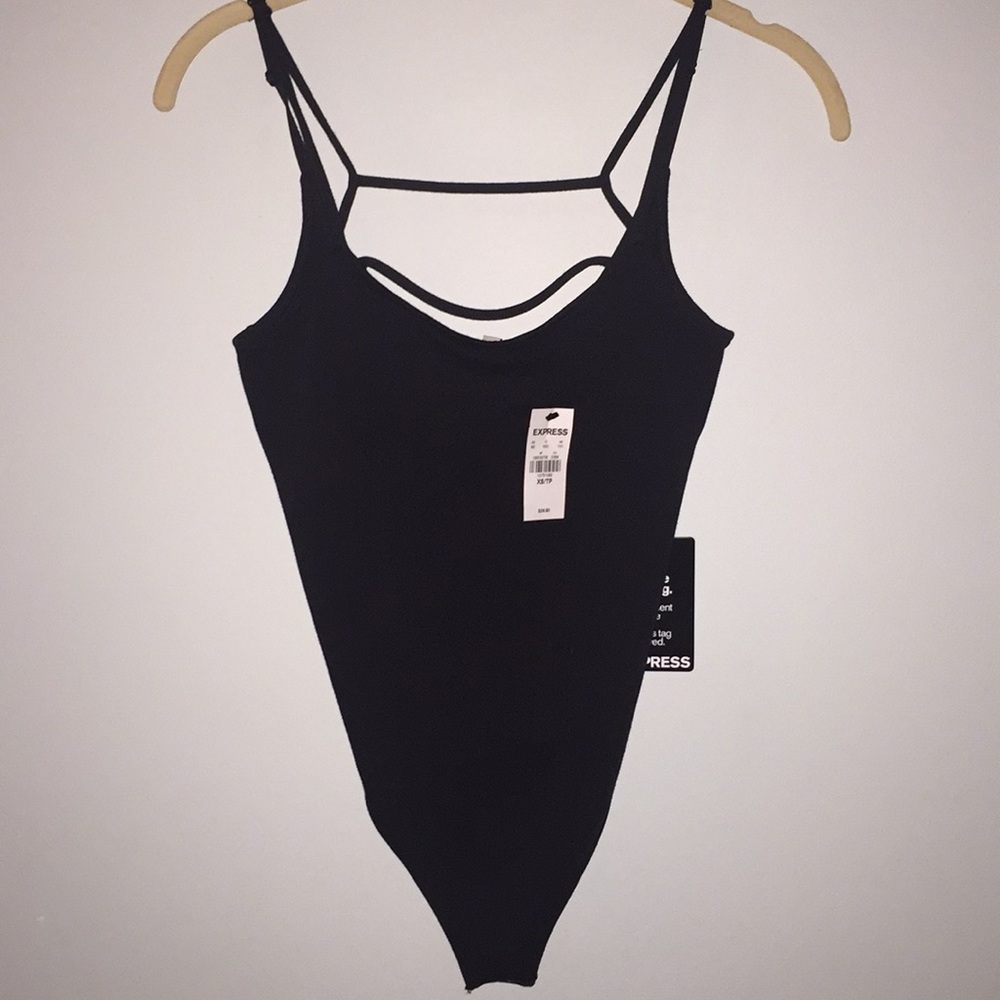 Express bodysuit cage front scoop back XS